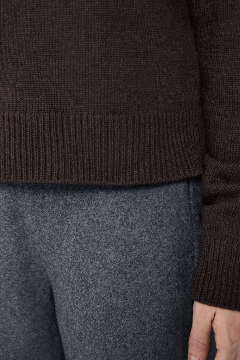 Джемпер кроп из смесового кашемира AROUND, цвет: темно-коричневый, 2111_84C24 купить онлайн