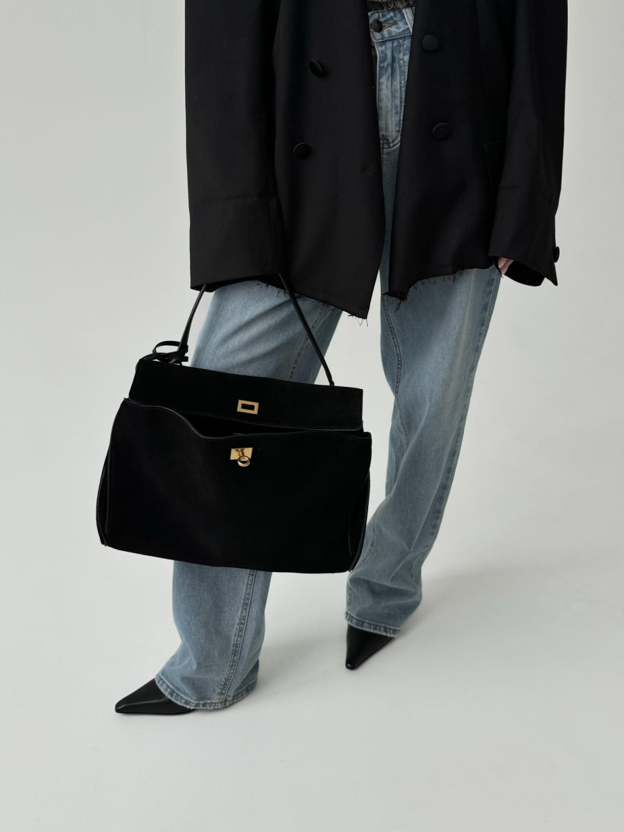 Сумка SANDRA MEDIUM brand salad, цвет: suede black J-704-PHR 6944 купить онлайн