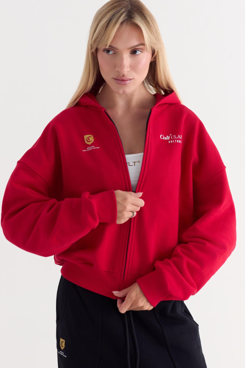 Худи на молнии Simplicity CULT, цвет: красный,  купить онлайн