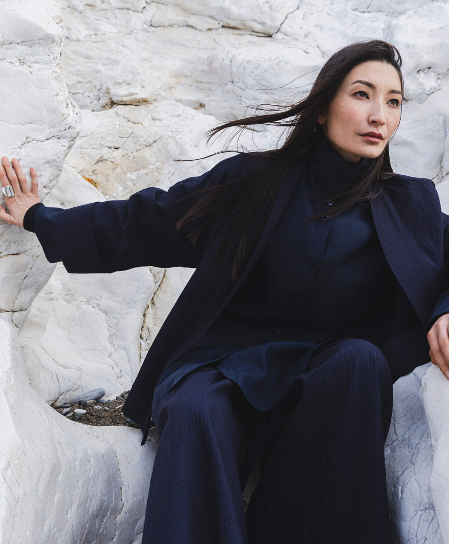 Куртка-кимоно из хлопковой ткани GLVR, цвет: синий, 126G23GAC4114 купить онлайн