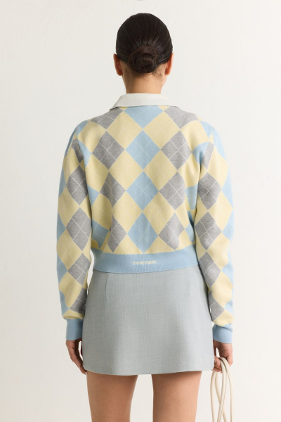 Кардиган из смесовой вискозы TOPTOP, цвет: голубой с принтом, TT.051.17707.601 купить онлайн