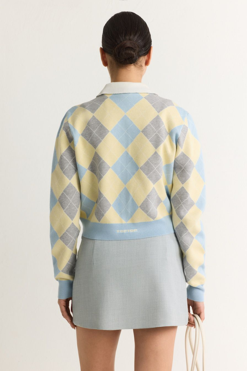 Кардиган из смесовой вискозы TOPTOP, цвет: голубой с принтом, TT.051.17707.601 купить онлайн