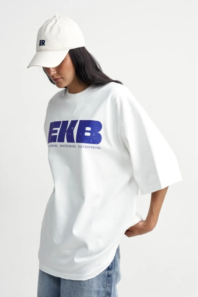 Футболка из плотного хлопка EКБ Erist store, цвет: молочный, НФ-00004077 купить онлайн