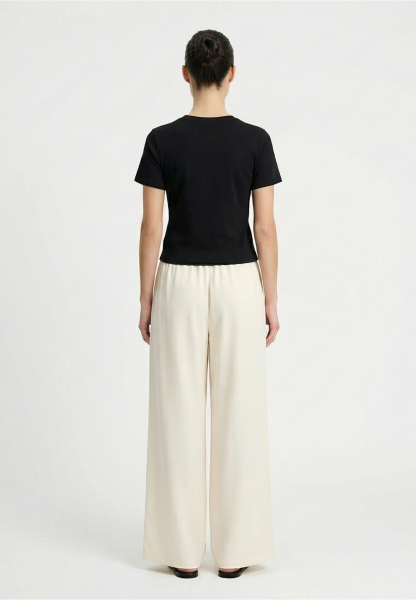 Брюки прямые на кулиске из костюмной ткани REFERT, цвет: молочный, 09-3870/1-2511 купить онлайн