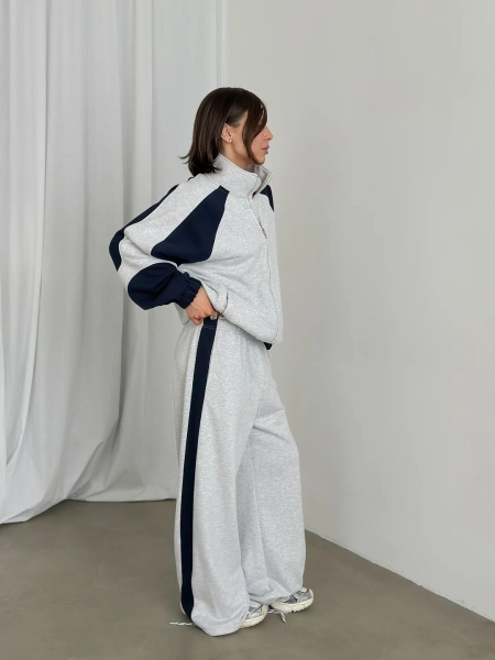 Олимпийка со вставками MIARTLAND, цвет: меланж-синий, НФ-00000873 купить онлайн