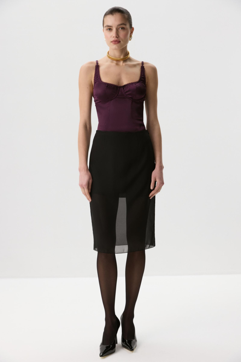 Боди из сатина Charmstore, цвет: сливовый, 103-40560-680 купить онлайн