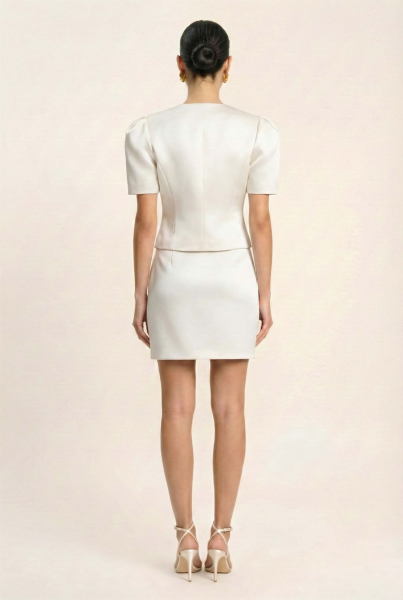 Юбка мини из сатина REFERT, цвет: жемчужный, 07-3861/1-2511 купить онлайн