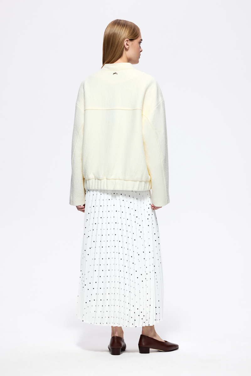 Бомбер из шерстяного букле DREAMS BY ALENA AKHMADULLINA, цвет: белый, 126101010204439/413000 купить онлайн