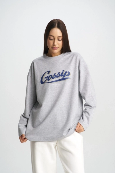 Лонгслив GOSSIP Erist store, цвет: Светло-серый, НФ-00001680 со скидкой купить онлайн