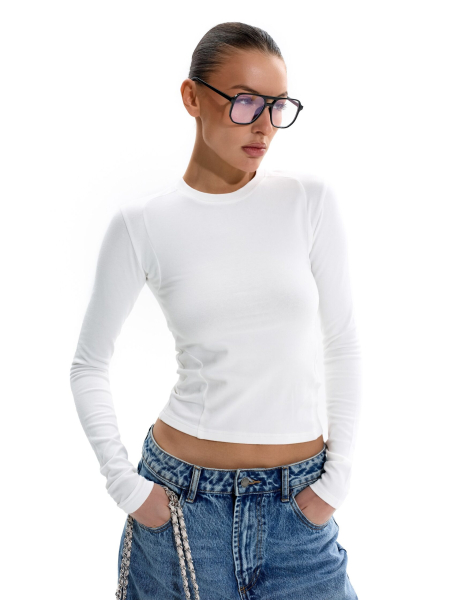 Лонгслив облегающего силуэта ANOTHER SELECT, цвет: белый, 00026 купить онлайн