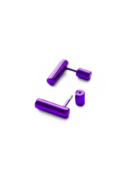 Серебряные серьги-пусеты "Match" purple SBLESKOM, цвет: фиолетовый, 111763 купить онлайн