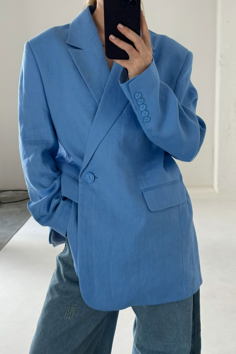 Пиджак объемный изо льна LIGHT BLUE Label .B, цвет: LIGHT BLUE, Jc.30.5.02.0225/2LBL купить онлайн