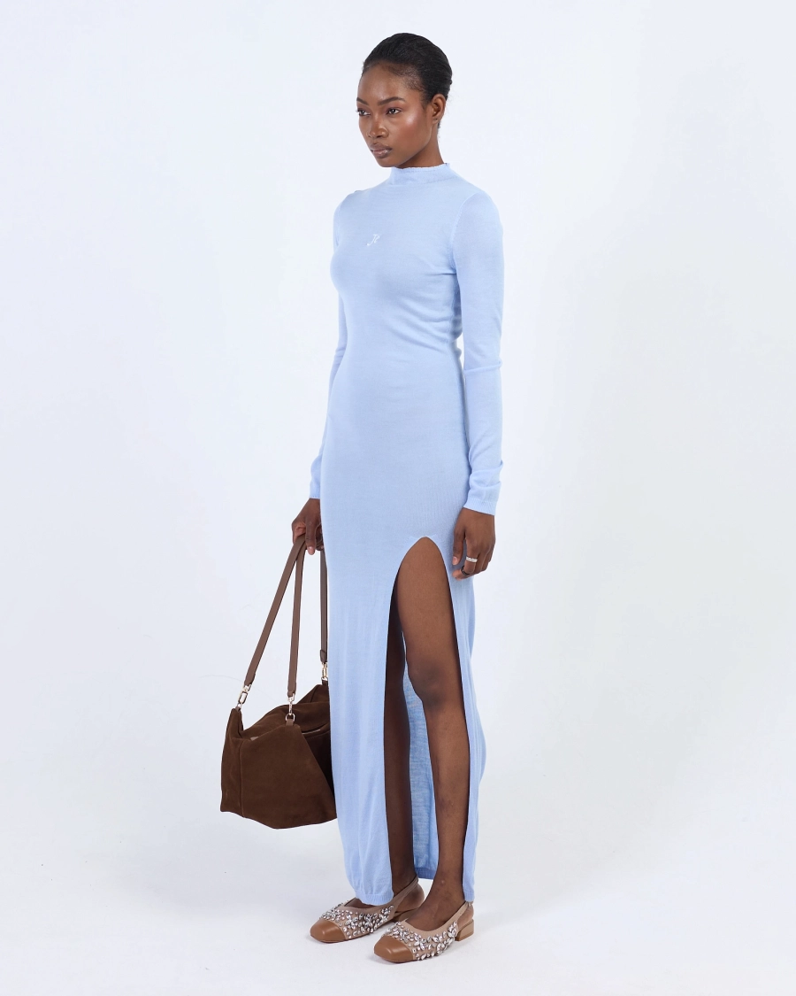 Платье длинное вязаное JE ASIA ST 71, цвет: синий, Ast71.Je-dress-knit-blue купить онлайн