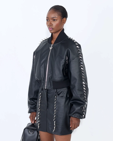 Юбка мини LEATHER CLAWS BLACK ASIA ST 71, цвет: Черный, Ast71.skirt-leather-claws купить онлайн