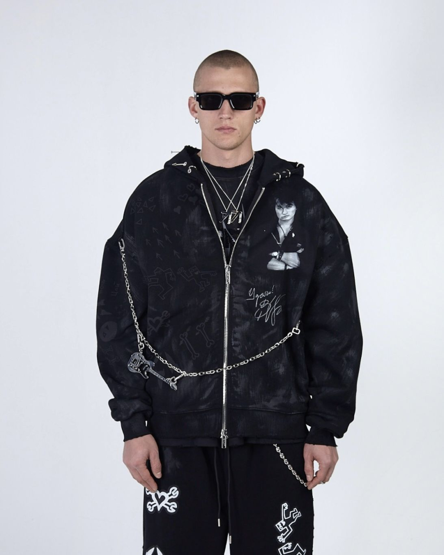 Худи ZIP KINO ХУДИ BAND BLACK