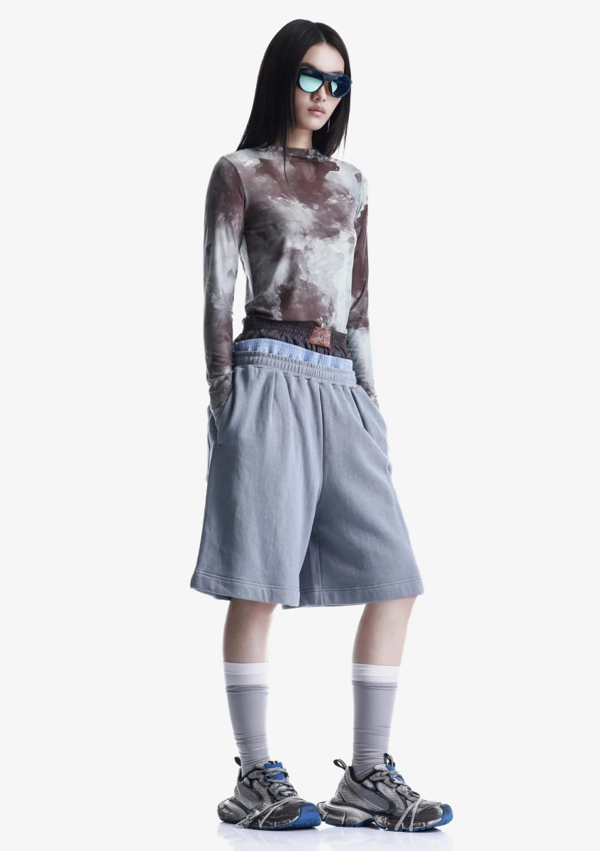 Удлинённые шорты из джерси KRAKATAU, цвет: бледно-голубой, Rw240-63 купить онлайн