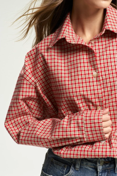 Рубашка Oversized в клетку Red Erist store, цвет: красный, НФ-00002700 купить онлайн