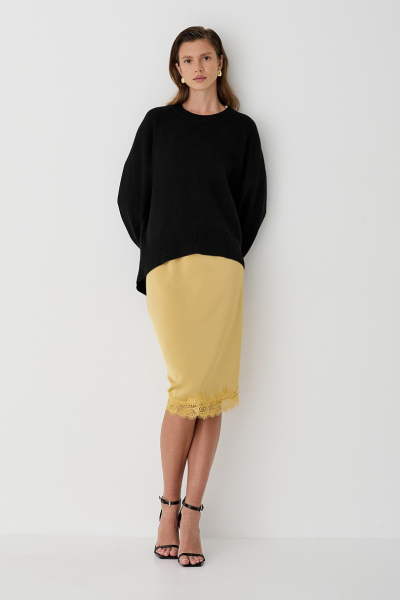 Свитер О- образный из шерсти и кашемира Ricoco, цвет: Черный, 5065/4 купить онлайн