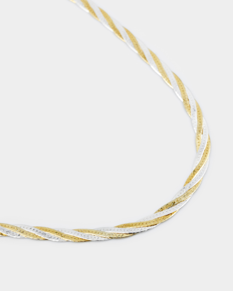 Биколорная цепь плетения снейк Poly Darkrain, цвет: серебро, DS2009 купить онлайн