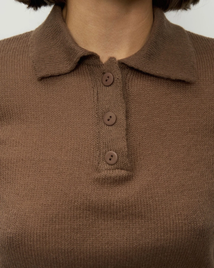 Вязаное поло YONSRU, цвет: шоколад, 832 купить онлайн