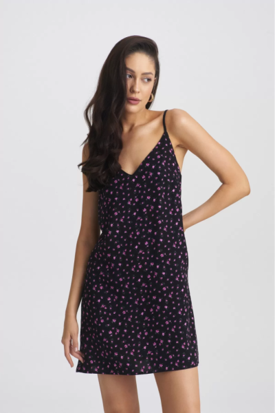 Платье мини на регулируемых бретелях Floral Black