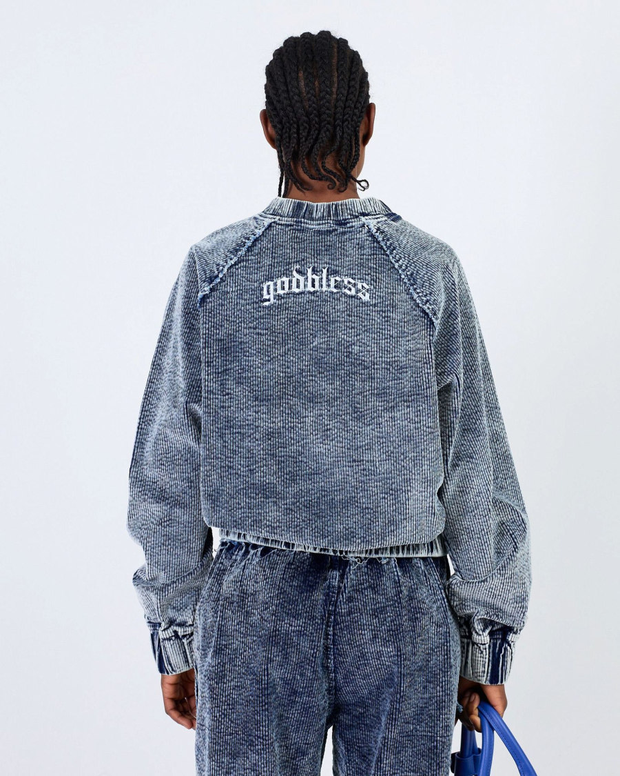 Свитшот OUT SEAMS CROPPED WASHED BLUE ASIA ST 71, цвет: синий, Ast71.swt-seams-crop-blue купить онлайн