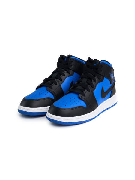 Кроссовки подростковые Jordan 1 Mid "Black Royal Blue" GS NKDADDYS SNEAKERS, цвет: синий DQ8423-042 купить онлайн