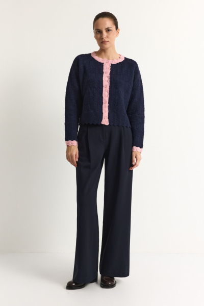 Кардиган с контрастной отделкой TOPTOP, цвет: синий, TT.051.17502.621 купить онлайн