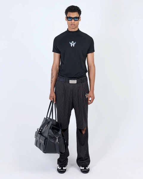 Брюки CL71 stripes с разрезами black ASIA ST 71, цвет: Черный, Ast71.CL71-pants-stripes-cut купить онлайн