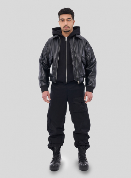 Бомбер ZNY C'EST CHIC ZNY, цвет: Черный, BJ-LEATHERBOMBERSS25-BLK купить онлайн