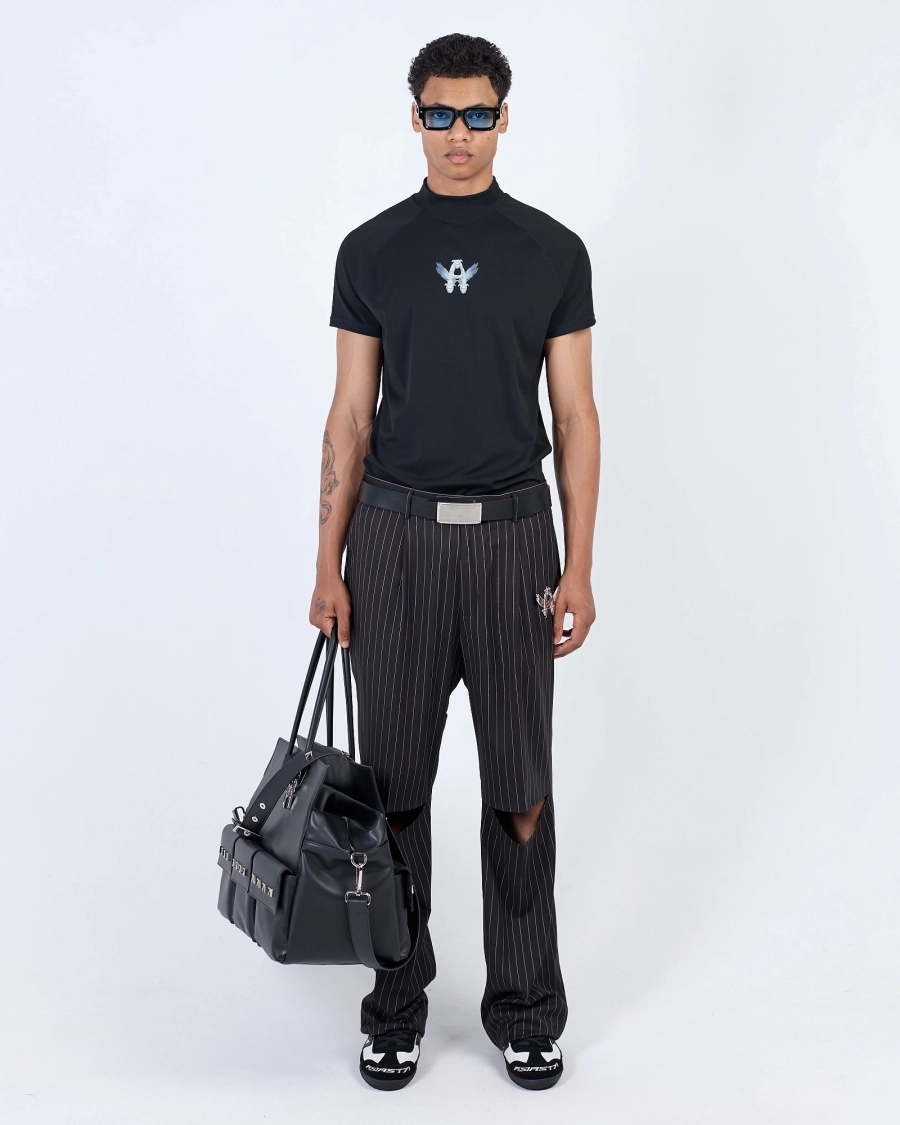 Брюки CL71 stripes с разрезами black ASIA ST 71, цвет: Черный, Ast71.CL71-pants-stripes-cut купить онлайн