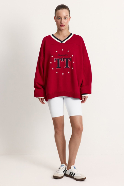 Свитшот из 100% хлопка TOPTOP, цвет: Бордовый, TT.053.17779.331 купить онлайн