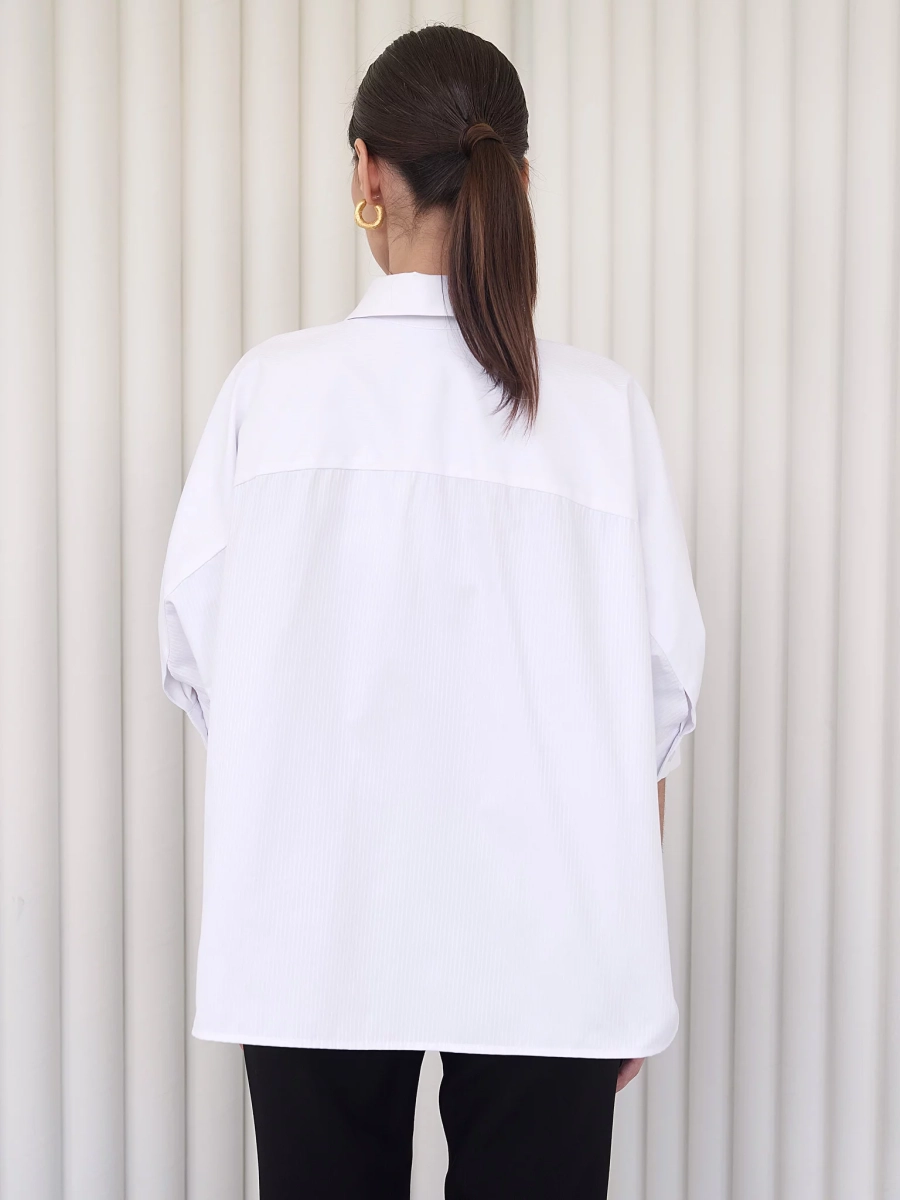 Рубашка оверсайз с коротким рукавом I.B.W., цвет: белый, SH018 купить онлайн