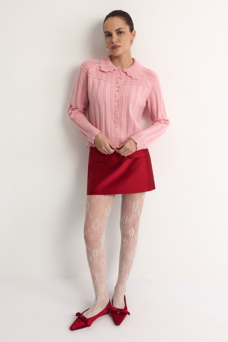 Кардиган с отложным воротником TOPTOP, цвет: розовый, TT.051.18934.300 купить онлайн