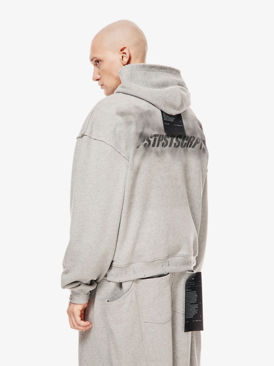 Зип Худи с принтом p.p.s., цвет: серый,  купить онлайн