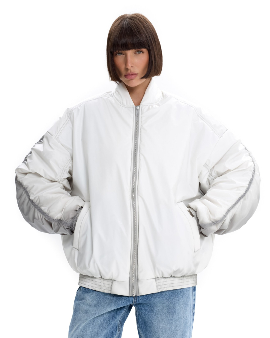 Бомбер с эффектом термохрома Suborbia, цвет: серо-белый, 006938 купить онлайн