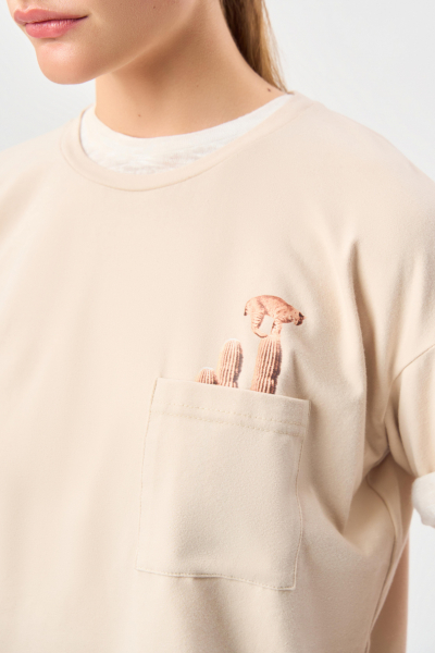 Футболка Wild FASHION REBELS, цвет: бежевый, FR24SS1TS20PRW330BG купить онлайн