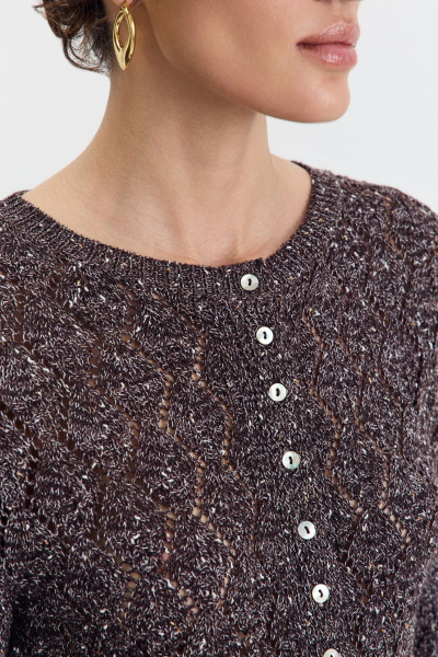 Кардиган с ажурным узором TOPTOP, цвет: коричневый TT.051.17697.700 |новая коллекция купить онлайн