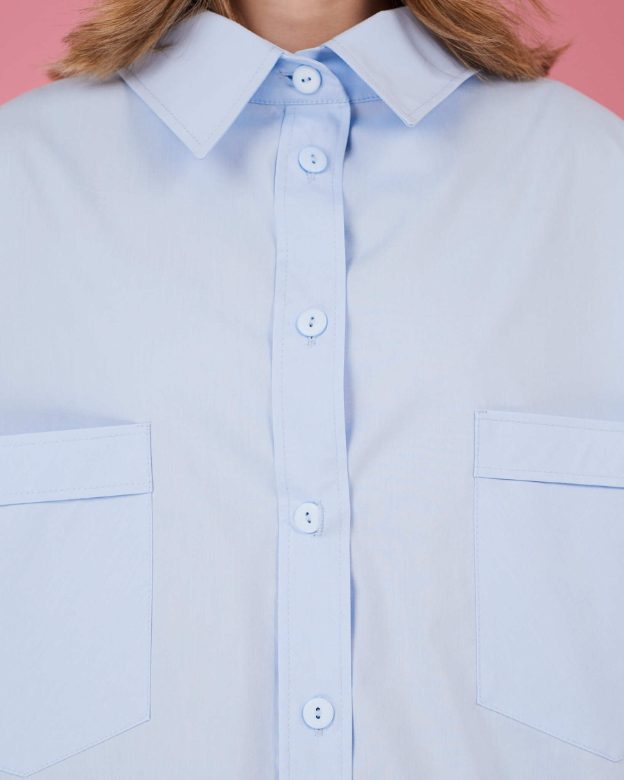 Рубашка макси овер #16 TABOO, цвет: голубой, Rub16 купить онлайн