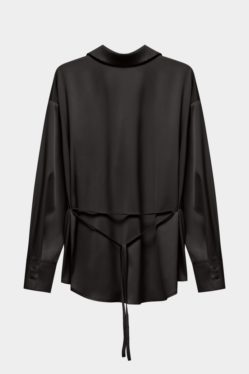 Рубашка из сатина с завязками REFERT, цвет: Черный, 12-3494/1-2511 купить онлайн