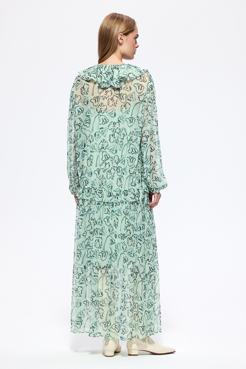 Платье из шифона с принтом DREAMS BY ALENA AKHMADULLINA, цвет: ментол, 126102070204525/220000 купить онлайн