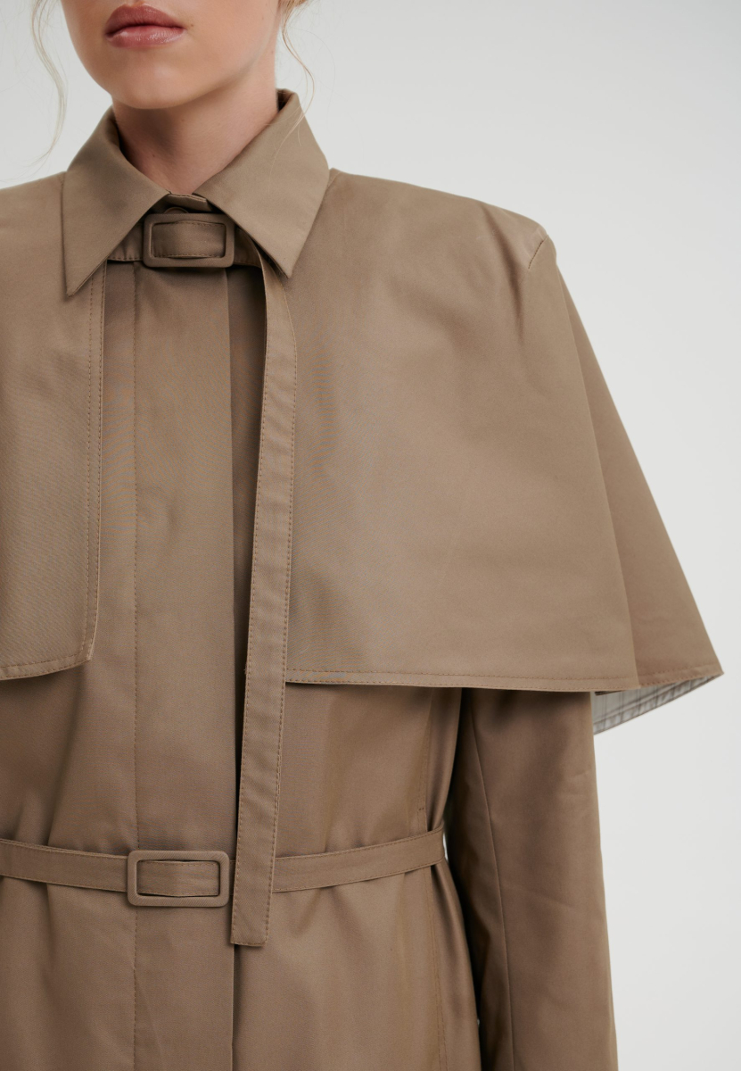 Тренч со съемным кейпом CHUBA, цвет: Тауп, НФ-00001005 купить онлайн