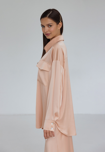 Рубашка WooLook, цвет: бежевый, PS/ShirtClassic/W/Be купить онлайн