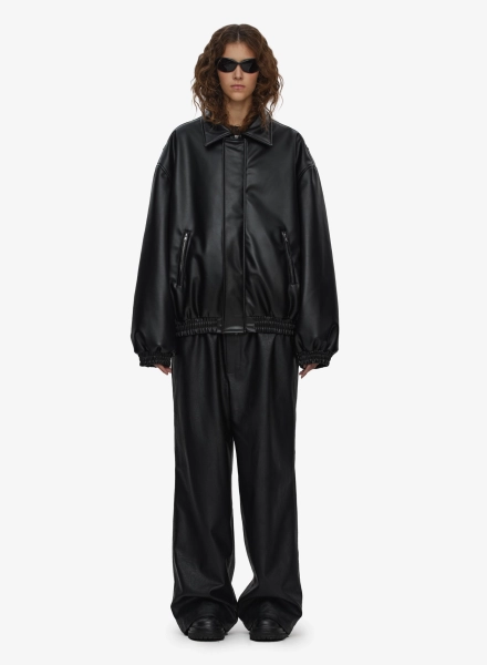 Бомбер кожаный FW2425 FABLE, цвет: Черный, BMBRLTH-FBL-FW2425-BLCK со скидкой купить онлайн