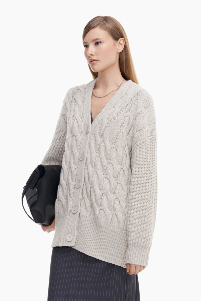 Кардиган из смесовой шерсти TOPTOP, цвет: молочный, TTS.051.14038.120 купить онлайн