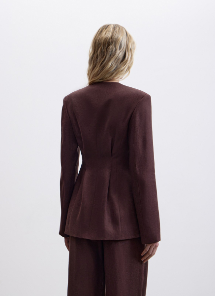 Жакет изо льна ALL WE NEED, цвет: коричневый, 2604W12102-19 купить онлайн