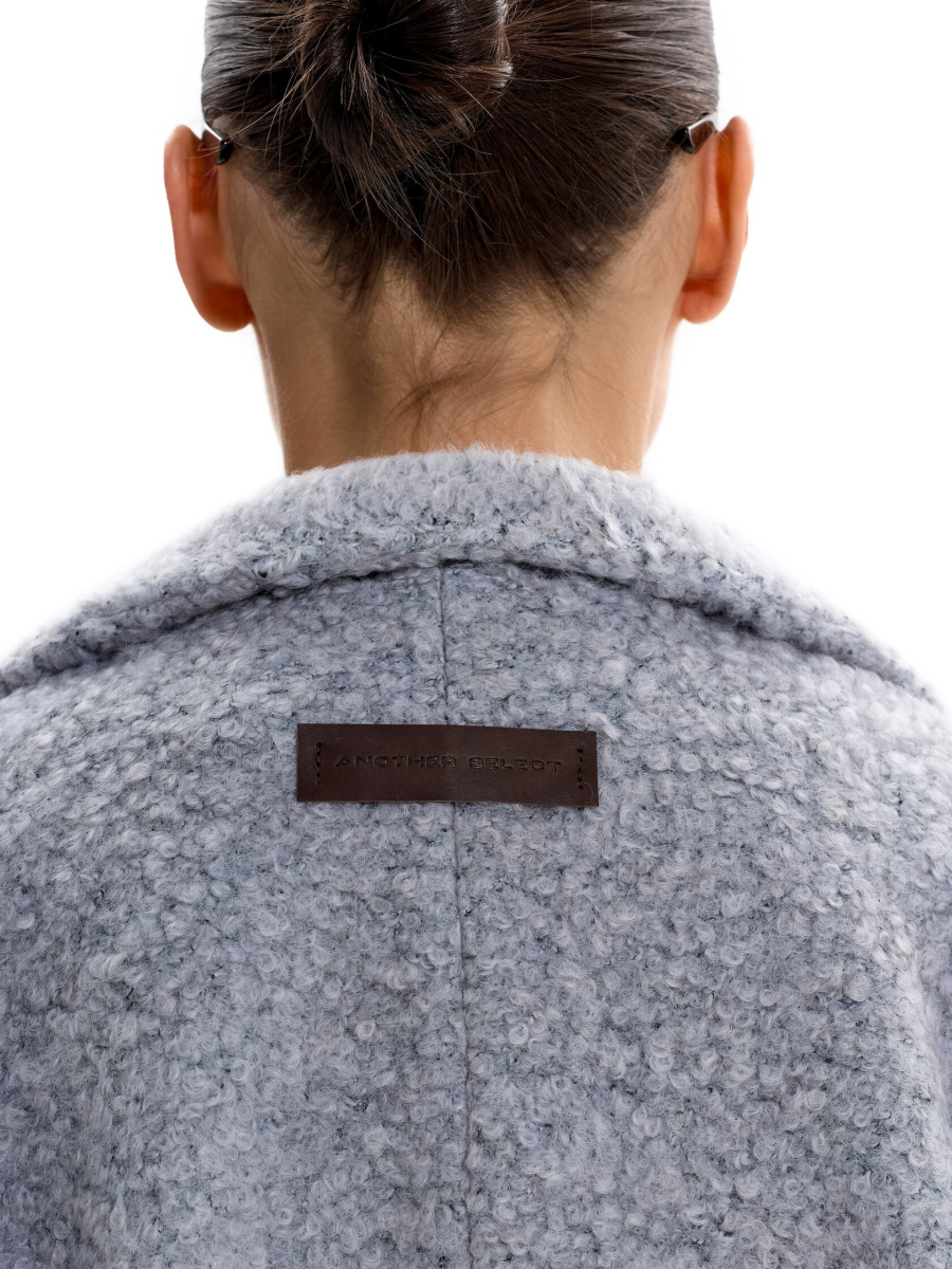 Пальто из смесовой шерсти ANOTHER SELECT, цвет: серо-голубой, 00074 купить онлайн