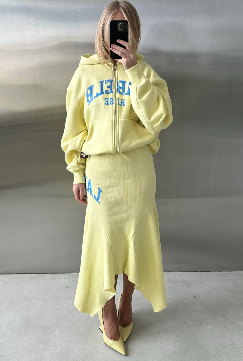 Юбка с клиньями из фактурного трикотажа