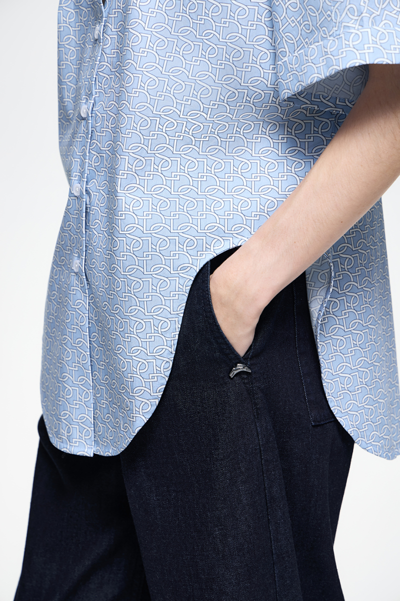 Рубашка с лого-паттерном DREAMS BY ALENA AKHMADULLINA, цвет: голубой, 126102050204686/211000 купить онлайн