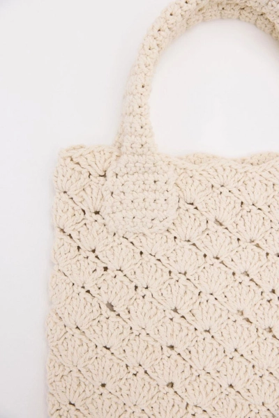 Сумка кроше из хлопка Daisyknit, цвет: молочный  |новая коллекция купить онлайн